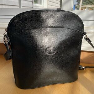 Longchamp Women’s Vintage Black Leather Crossbody Bag